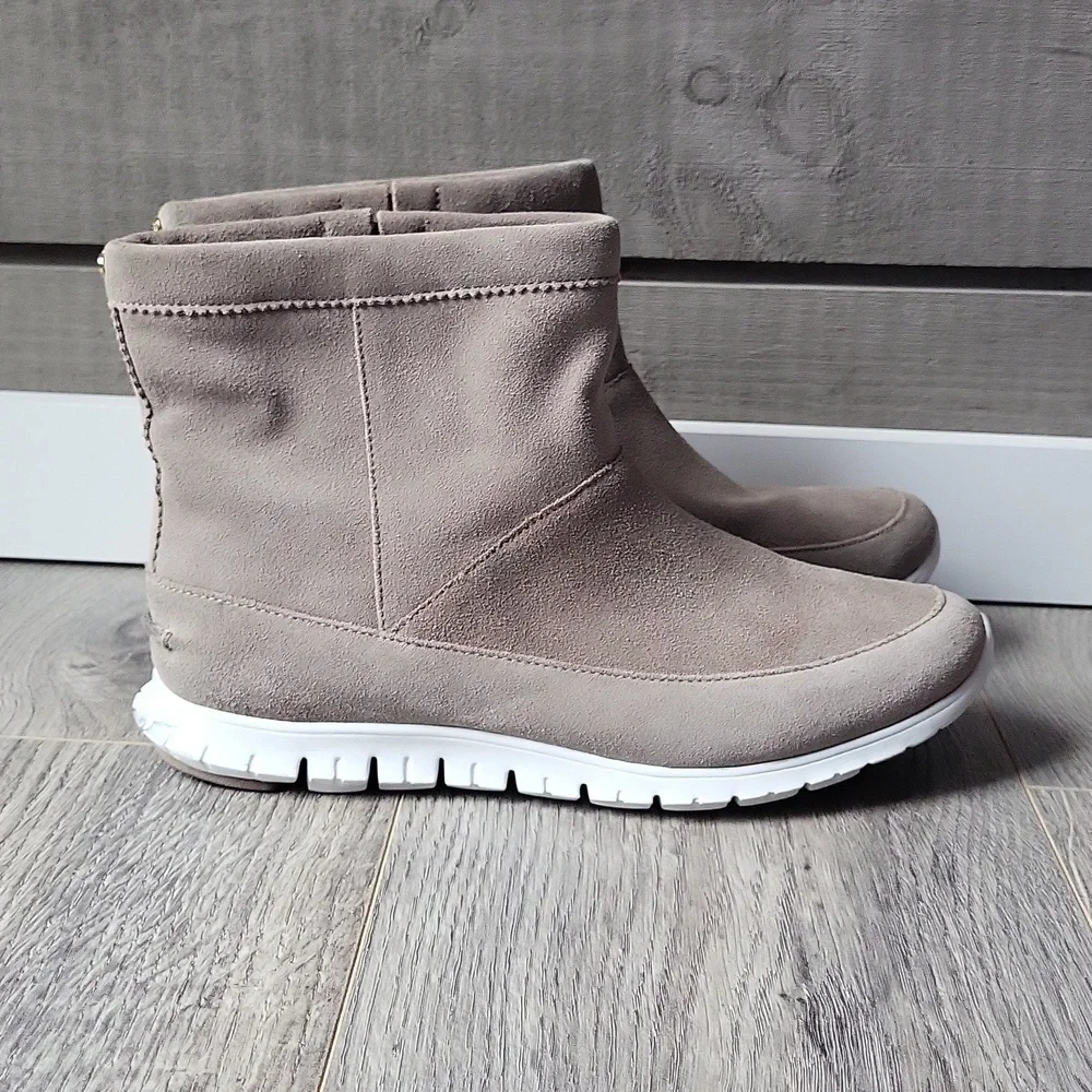 Cole Haan Beige Suede ZERØGRAND Pull-on Waterproof Boots